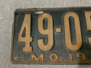 Vintage Antique 1927 Matched Pair Missouri License Plates Set 49 - 056 4