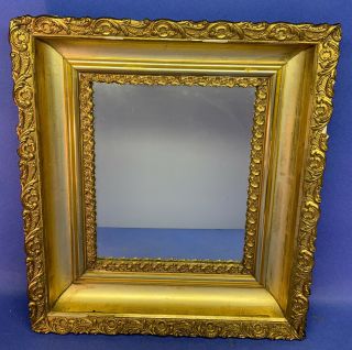 Antique Heavy Ornate Baroque Gold Gilt Framed Mirror 17 " X 19 " X 2 - 1/2 " A13