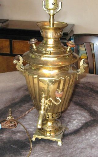 Antique Samovar Brass Coffee Pot Lamp Percolator Order