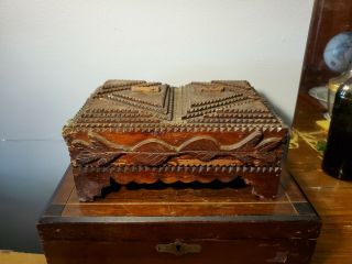 19th Century Wooden Tramp Art Sweet Lilian Cigar Box Label Pa 9th Dist