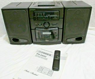 Vintage Fisher Ph - D650 W/remote Stereo Boombox Cassette 6 Disc Cd Euc