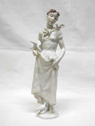 Lovely Large 12 1/4 " Tall Signed German Rosenthal Porcelain Figurine 5074