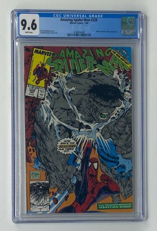 Spider - Man 328 Marvel 1990 Cgc 9.  6 Hulk & Sebastian Shaw Appearance