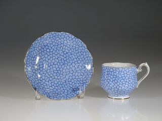 Royal Albert Rare Blue Geometric Chintz Tea Cup & Saucer,  England C.  1930