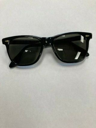 Vintage Saratoga American Optical Jfk Cn 25t 51 Black Sunglasses Ao