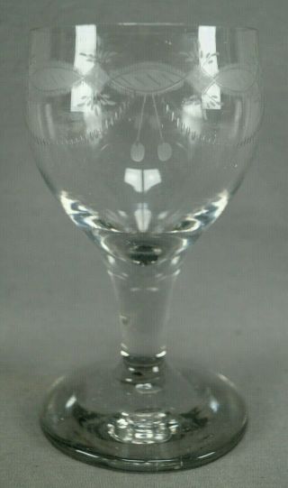 Early 19th Century Bohemian Engraved Flint Glass Large Rummer