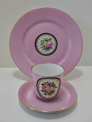 Antique Paris Porcelain Tea Cup,  Saucer & Plate
