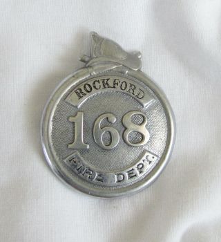 Vintage Rockford Il Ill Illinois Fire Department Uniform Badge Fireman Dept Nr