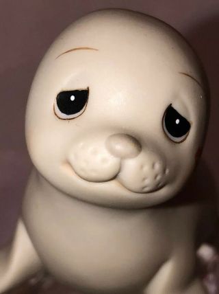 Valentine Porcelain Baby Seal With A Kiss About 3” Tall