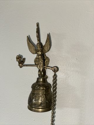 Vintage Brass Wall Hanging Bell,  Vocem Meam Audit Oui Me Tangit