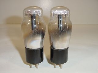 2 Vintage 1940 ' s National Union Type 45 245 345 ST Ink Base Amplifier Tube Pair 5