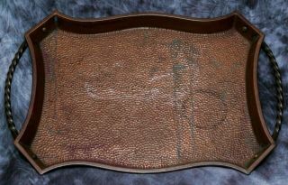 Antique Arts And Crafts Copper Tray - And Very Heavy 3kg - 56cm X 37cm