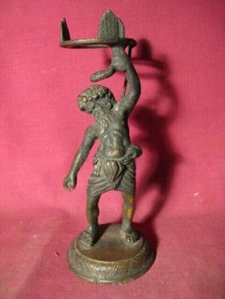 Antique Grand Tour Bronze Figure Of Hercules 6 "