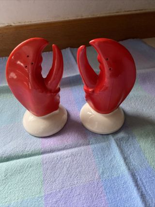 Vintage Lobster Claw Salt And Pepper Shakers
