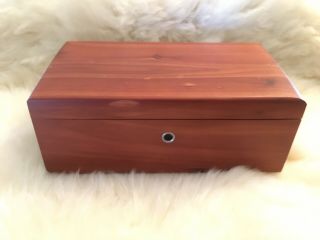 Lane Mini Cedar Chest Wooden Box Hope Keepsake Brown W/key Indiana 32