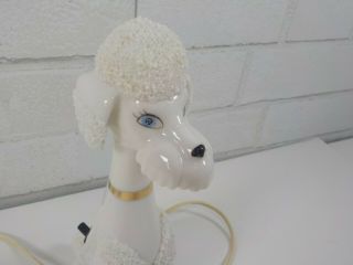 VINTAGE 1950 ' s Ceramic Spaghetti Poodle Dog Lamp Night Light 3