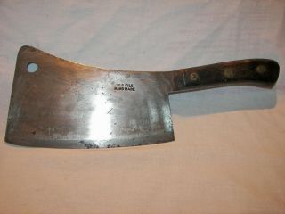 Vintage Old File Hand Made No.  9 Meat Cleaver 9 Inch Blade 16 " Long 5 1/2 " High