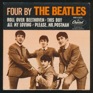 Beatles VINTAGE 1964 U.  S.  ' FOUR BY THE BEATLES ' EP COVER ONLY IN GREAT SHAPE 2