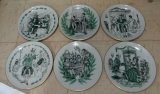 Set Of 6 Seasons Greetings From Shenango,  Charles Dickens Plates