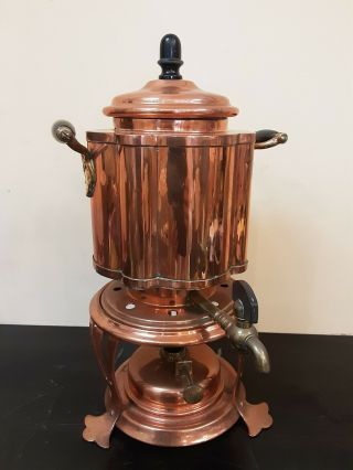 Jos Heinrichs Antique Or Vintage Copper Tea Pot With Stand And Burner