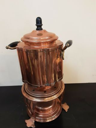 Jos Heinrichs Antique Or Vintage Copper Tea Pot with Stand and Burner 3