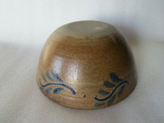 Antique Salt - Glazed Slip - Decorated Stoneware Pottery Bowl 2