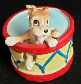 Vintage Lego Japan Porcelain Dog In A Drum Near See More In My Listings