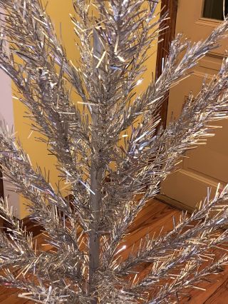 1950’s Vintage Mid Century Modern 55 Branch 6ft Aluminum Silver Christmas Tree 6