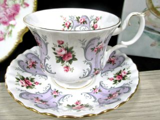 Royal Albert Tea Cup And Saucer Love Story Teacup Jennifer Pink Rose Lavender