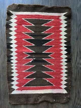 VTG Hand Woven Wool 25” X 16.  5” Arizona Native American Weaving Wall Hanging Rug 5
