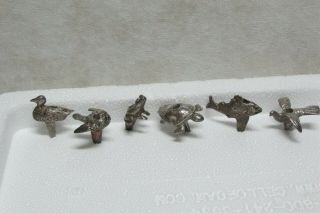 Vintage Silver Platted Birthday Cake Candle Holders Animals Bird Fish Turtle,