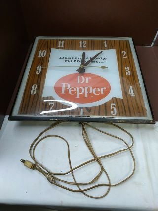 Vintage 1960’s Pam Dr.  Pepper Wall Clock “distinctively Different” Retro