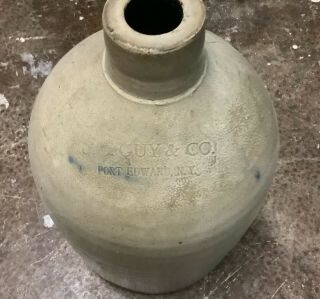 Antique vintage Ovoid stoneware jug Guy and Company Port Edward NY 2