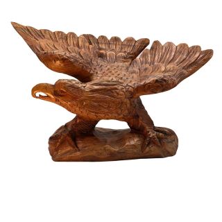 Vintage Hand Carved Wood Wooden Eagle Bird Folk Art Figure Figurine Statue 18 "