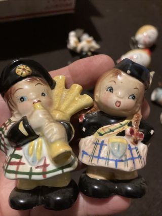 Vintage Py Miyao Japan Scottish Bagpipe Players Salt And Pepper Shakers