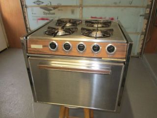 Vintage Rv Camper Trailer 4 Burner Cook Stove With Oven Traveler Brand