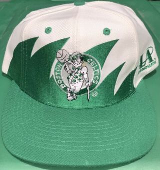 Euc Vintage 90s Boston Celtics Logo Athletic Sharktooth Snapback Hat Cap Nba