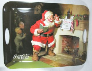 Christmas Coca Cola Santa Large Serving Tray 2002