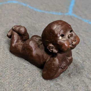 Vintage Black African American Cute Baby Child Figurine 2 "