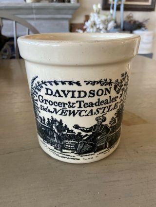 Rare Vtg.  Davidson Grocer & Tea - Dealer Advertising 1/4 Gal.  Stoneware Crock Usa