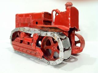 Vintage 1934 - 39 Arcade Cast Iron International TD - 40 Crawler Toy LOOK & READ 2