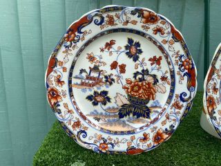 PAIR: EARLY 19thC MINTON ' S AMHERST JAPAN STONEWARE CHINA PLATES c1830s 2