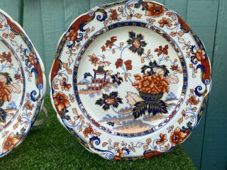 PAIR: EARLY 19thC MINTON ' S AMHERST JAPAN STONEWARE CHINA PLATES c1830s 3