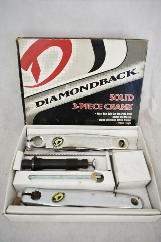 Vintage Diamondback 3 Piece Crank Set Cro - Mo With Bearings Nos 175mm