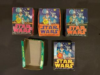 1977 Vintage Topps Star Wars Series 1 2 3 4 5 Empty Display Boxes Complete Set