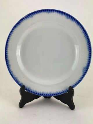 Antique Blue Feather Edge Plate,  Impressed Mark Wedgewood & Co 9 1/2 " Circa 1840