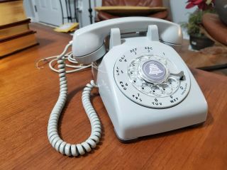 Gray Rotary Desk Phone Vintage Western Electric 500 Bell System Telephone