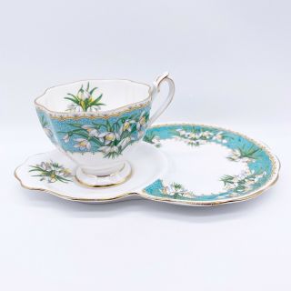 Vintage Queen Anne Marilyn Flower Tea Cup & Tennis Saucer Set Bone China England