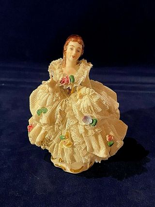 Vintage Germany Dresden Lady Lace Figurine