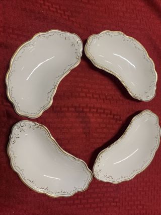 Grindley And Co England White With Gold Trim Bone Dish,  Antique China
